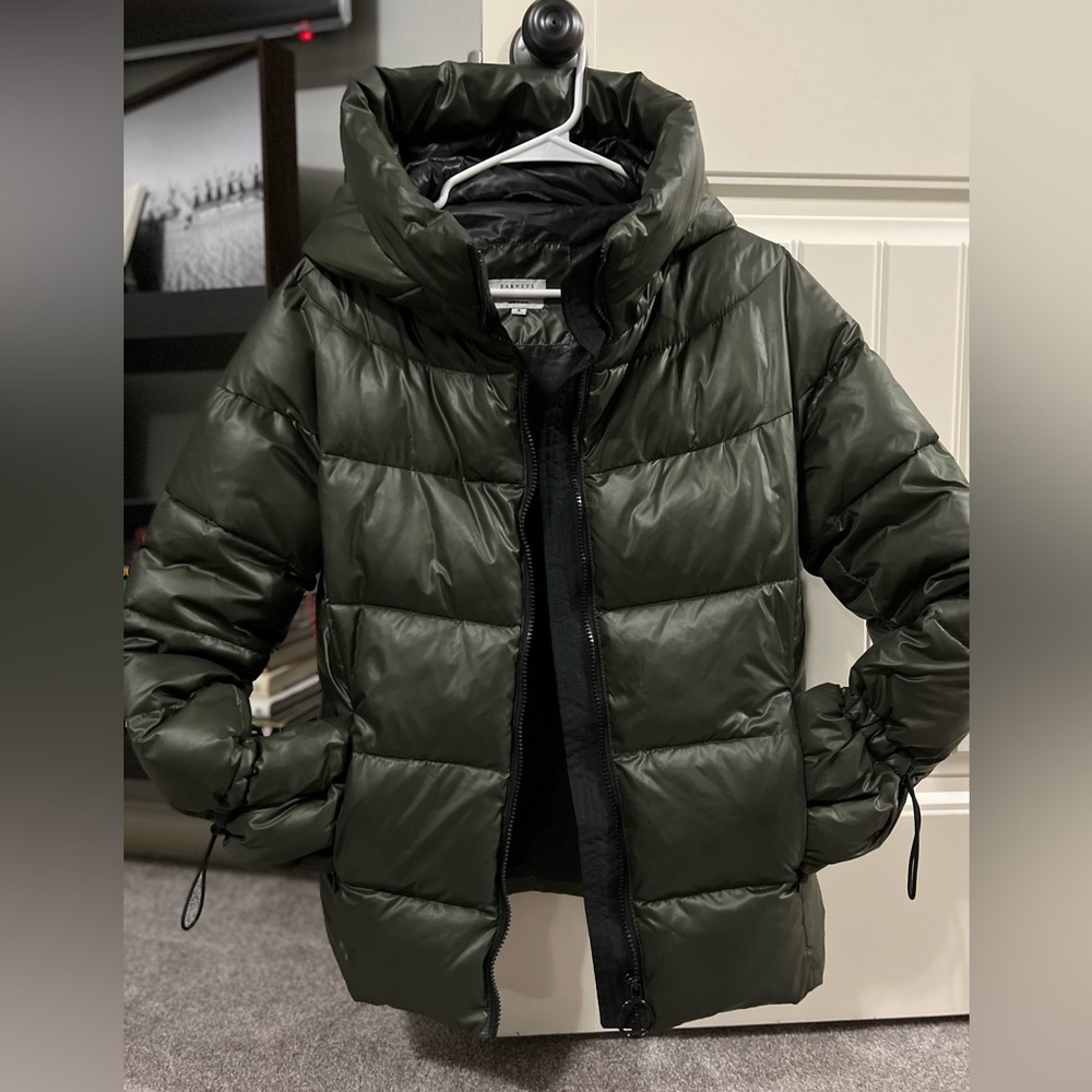 Barney’s New York Olive Green Puffer Jacket